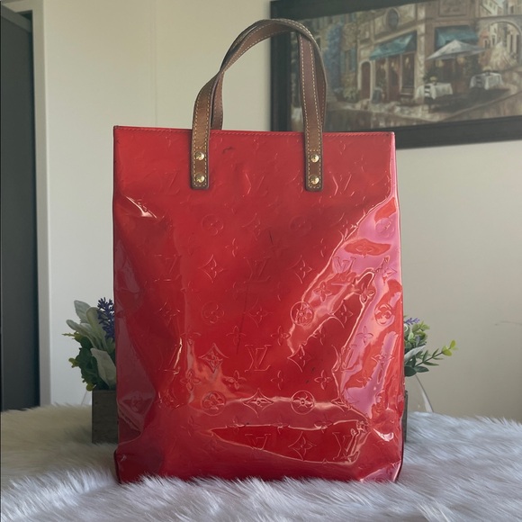 Louis Vuitton Handbags - LOUIS VUITTON Monogram Vernis Reade MM Hand Bag Red Rouge